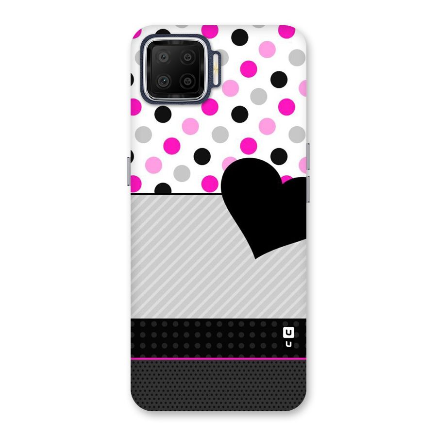 Heart Polka Stripes Back Case for Oppo F17