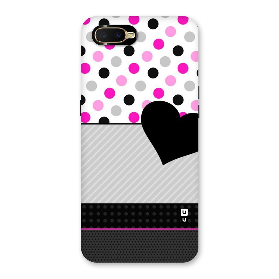 Heart Polka Stripes Back Case for Oppo K1