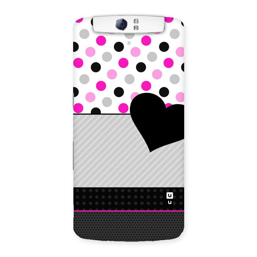 Heart Polka Stripes Back Case for Oppo N1