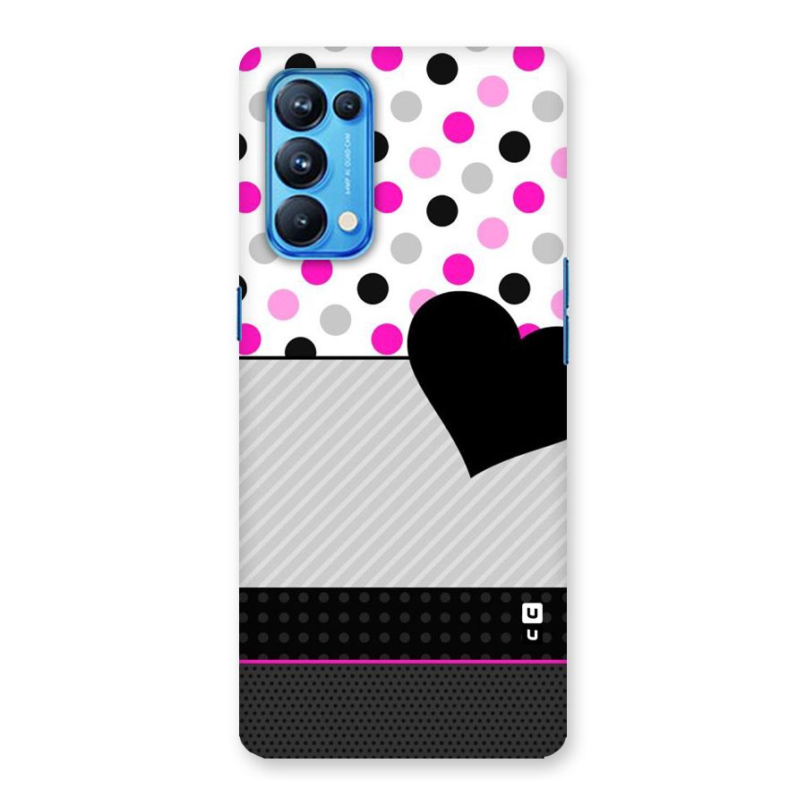 Heart Polka Stripes Back Case for Oppo Reno5 Pro 5G