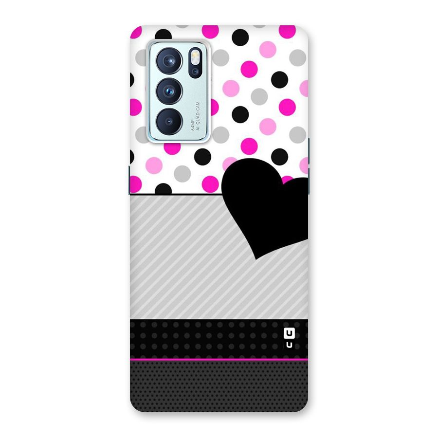 Heart Polka Stripes Back Case for Oppo Reno6 Pro 5G