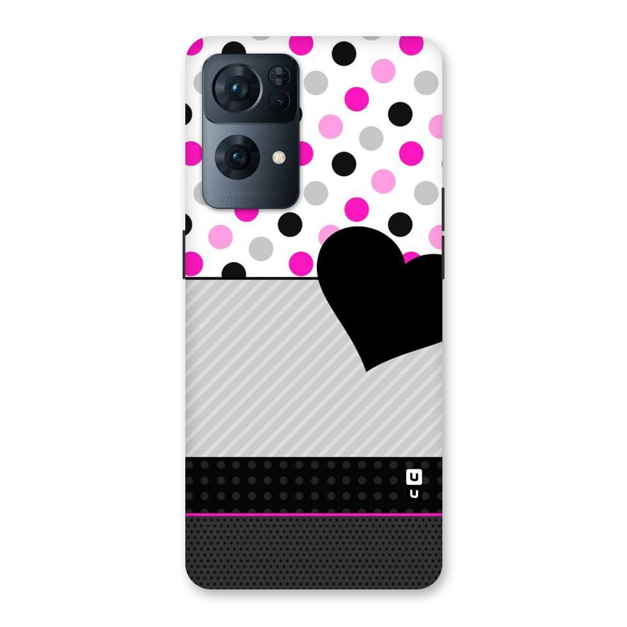 Heart Polka Stripes Back Case for Oppo Reno7 Pro 5G