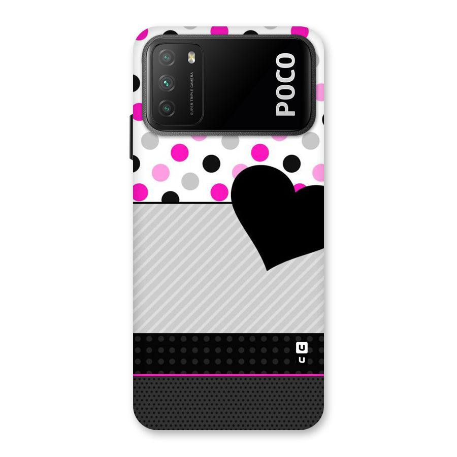 Heart Polka Stripes Back Case for Poco M3