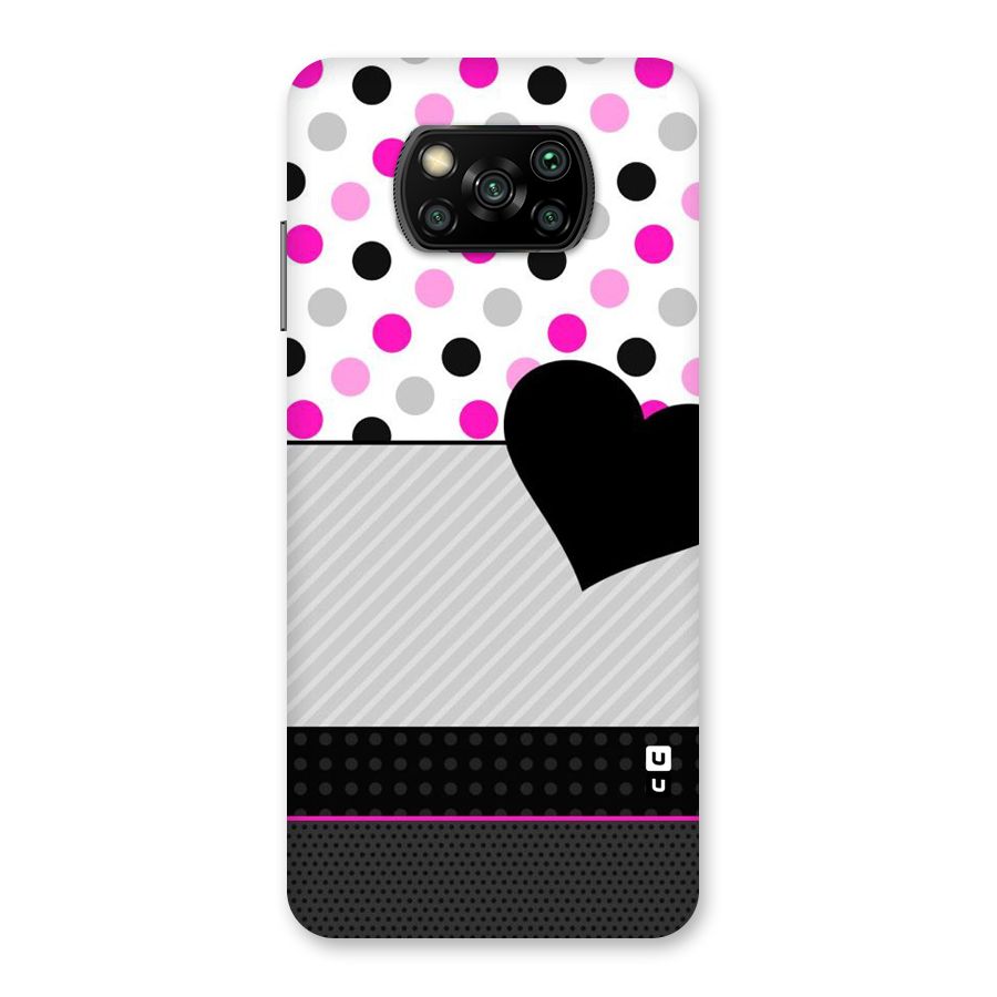 Heart Polka Stripes Back Case for Poco X3