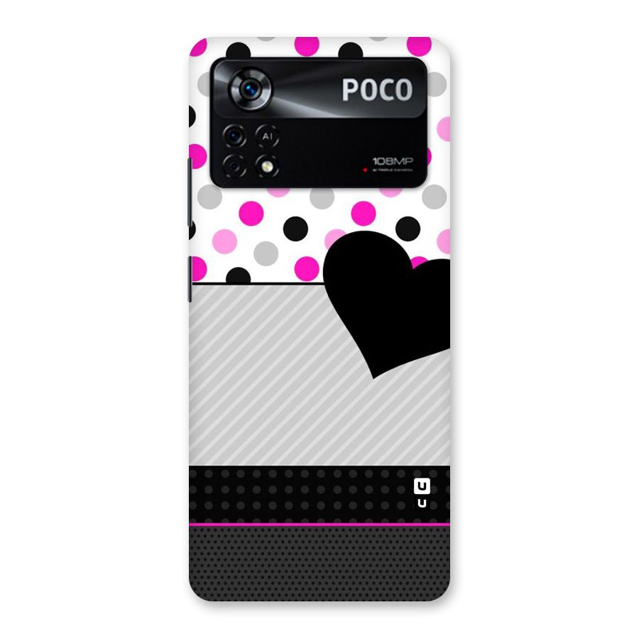 Heart Polka Stripes Back Case for Poco X4 Pro 5G