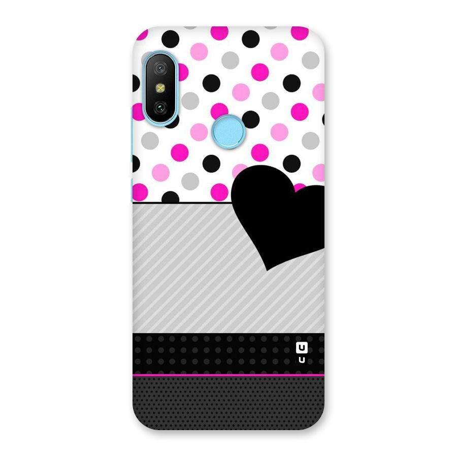 Heart Polka Stripes Back Case for Redmi 6 Pro