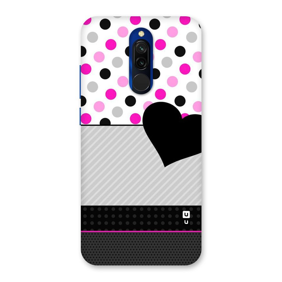 Heart Polka Stripes Back Case for Redmi 8