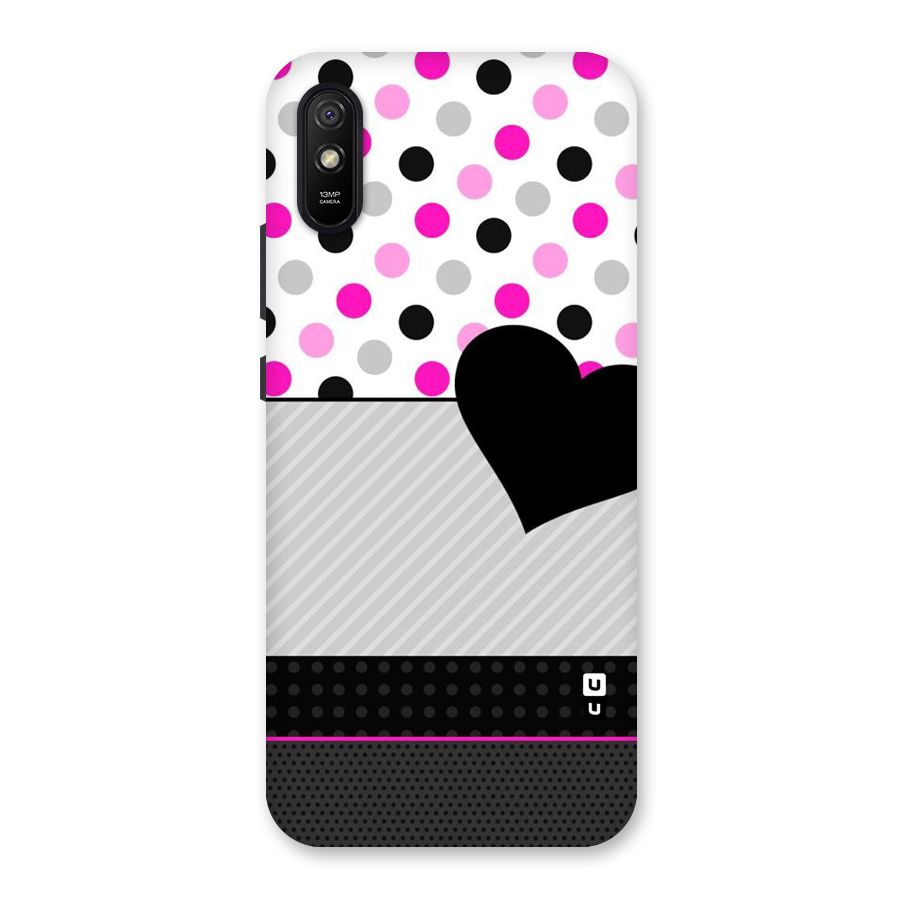 Heart Polka Stripes Back Case for Redmi 9A