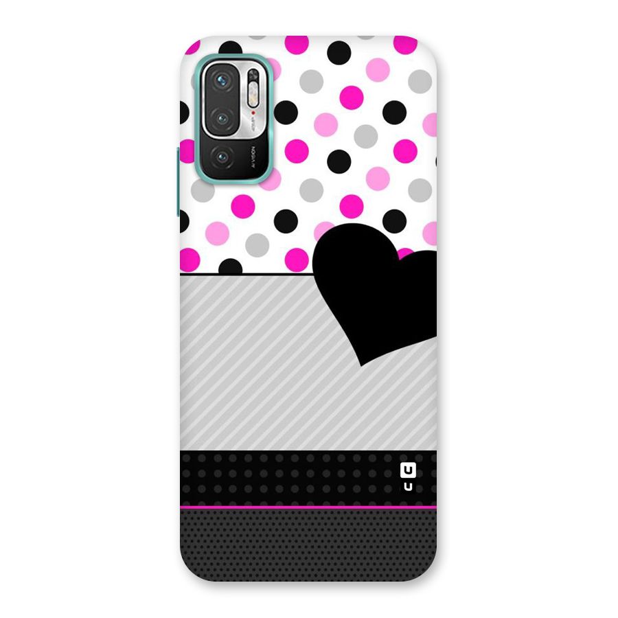 Heart Polka Stripes Back Case for Redmi Note 10T 5G