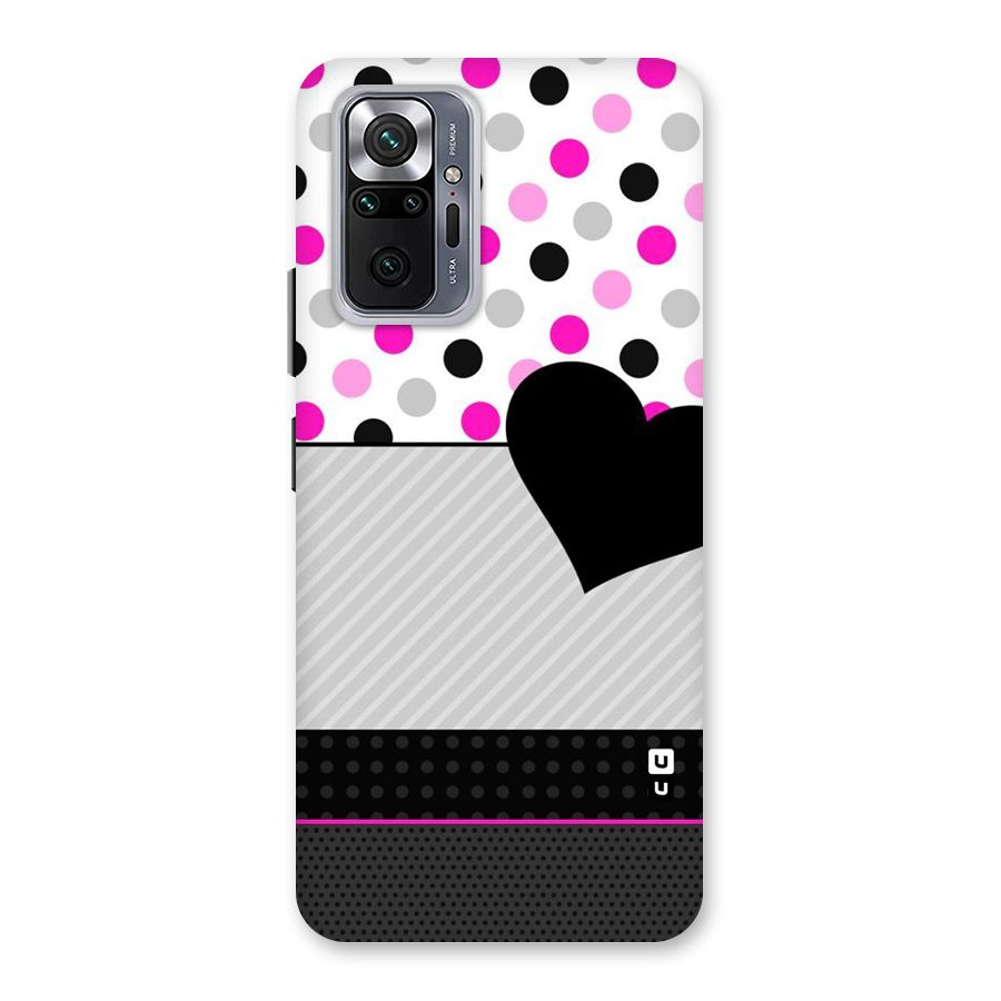 Heart Polka Stripes Back Case for Redmi Note 10 Pro