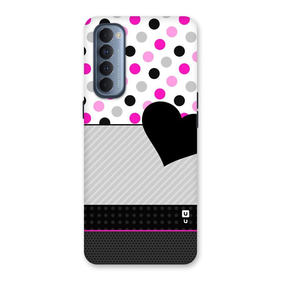 Heart Polka Stripes Back Case for Reno4 Pro