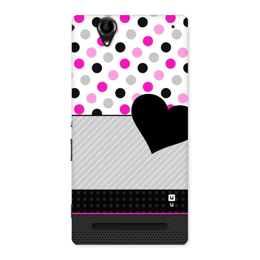 Heart Polka Stripes Back Case for Sony Xperia T2