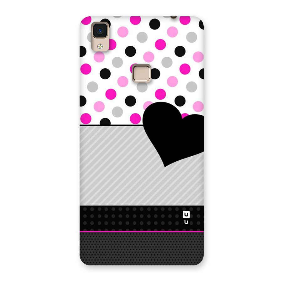 Heart Polka Stripes Back Case for V3 Max
