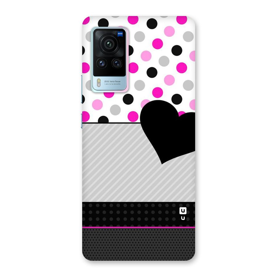 Heart Polka Stripes Back Case for Vivo X60 Pro