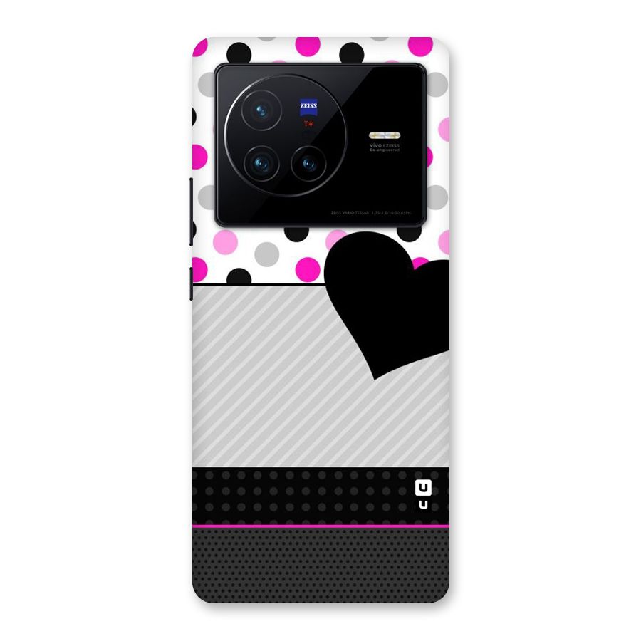 Heart Polka Stripes Back Case for Vivo X80