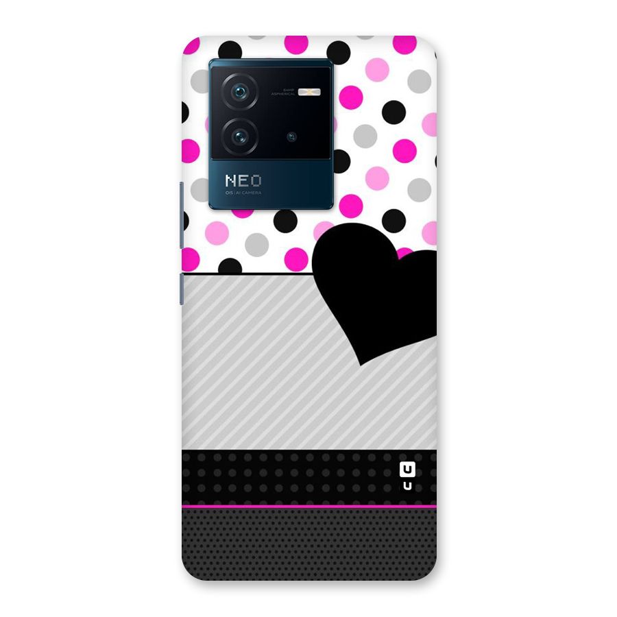 Heart Polka Stripes Back Case for Vivo iQOO Neo 6 5G