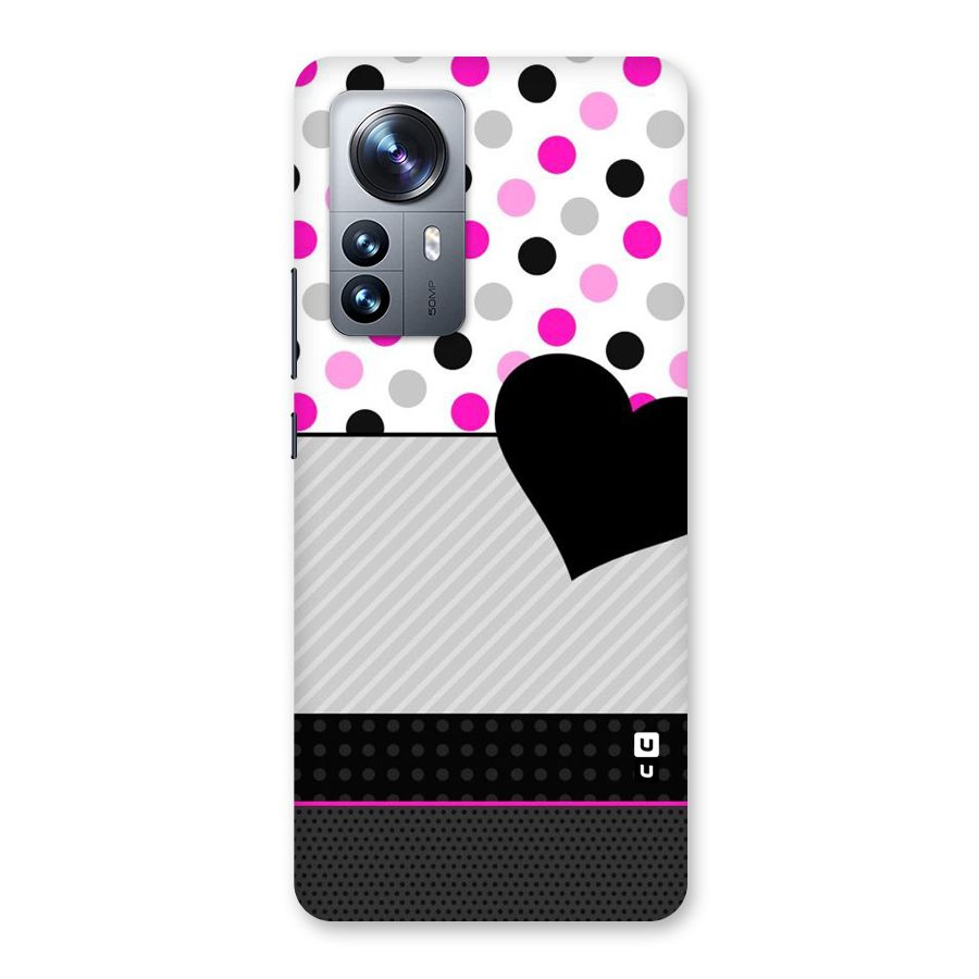 Heart Polka Stripes Back Case for Xiaomi 12 Pro