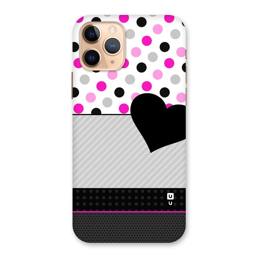 Heart Polka Stripes Back Case for iPhone 11 Pro