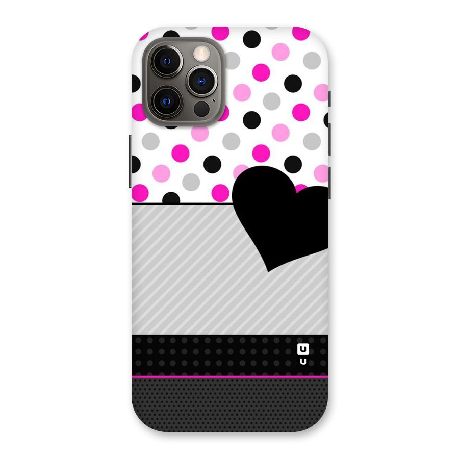Heart Polka Stripes Back Case for iPhone 12 Pro