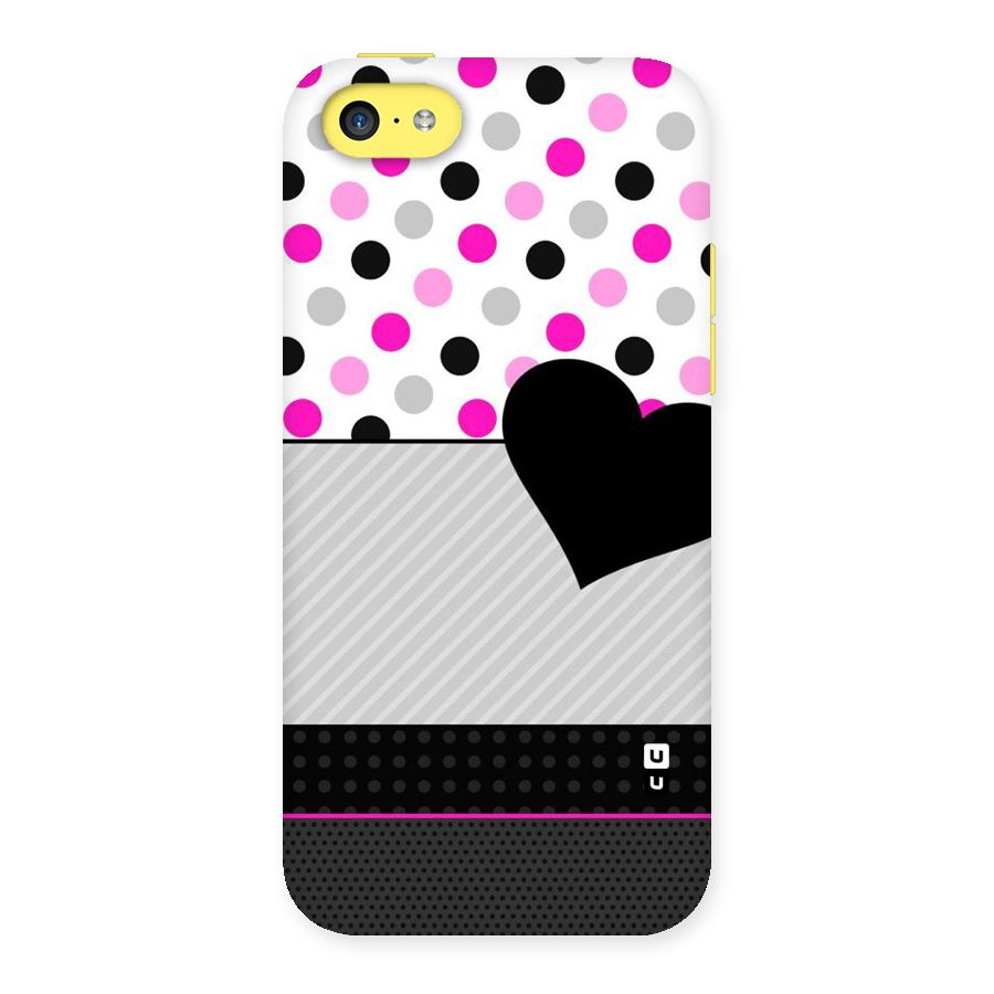 Heart Polka Stripes Back Case for iPhone 5C