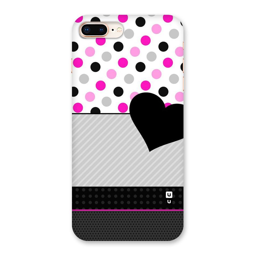 Heart Polka Stripes Back Case for iPhone 8 Plus
