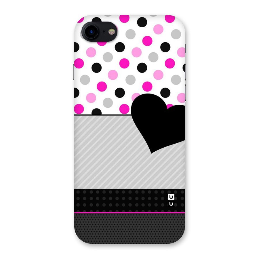 Heart Polka Stripes Back Case for iPhone SE 2020