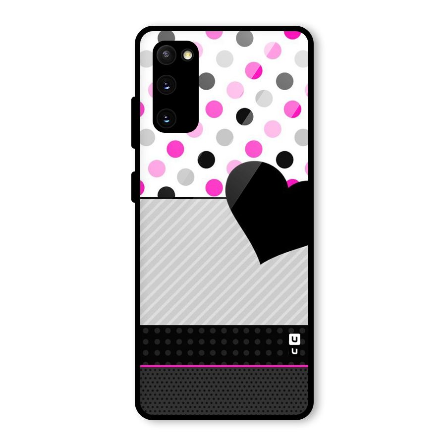 Heart Polka Stripes Glass Back Case for Galaxy S20 FE 5G
