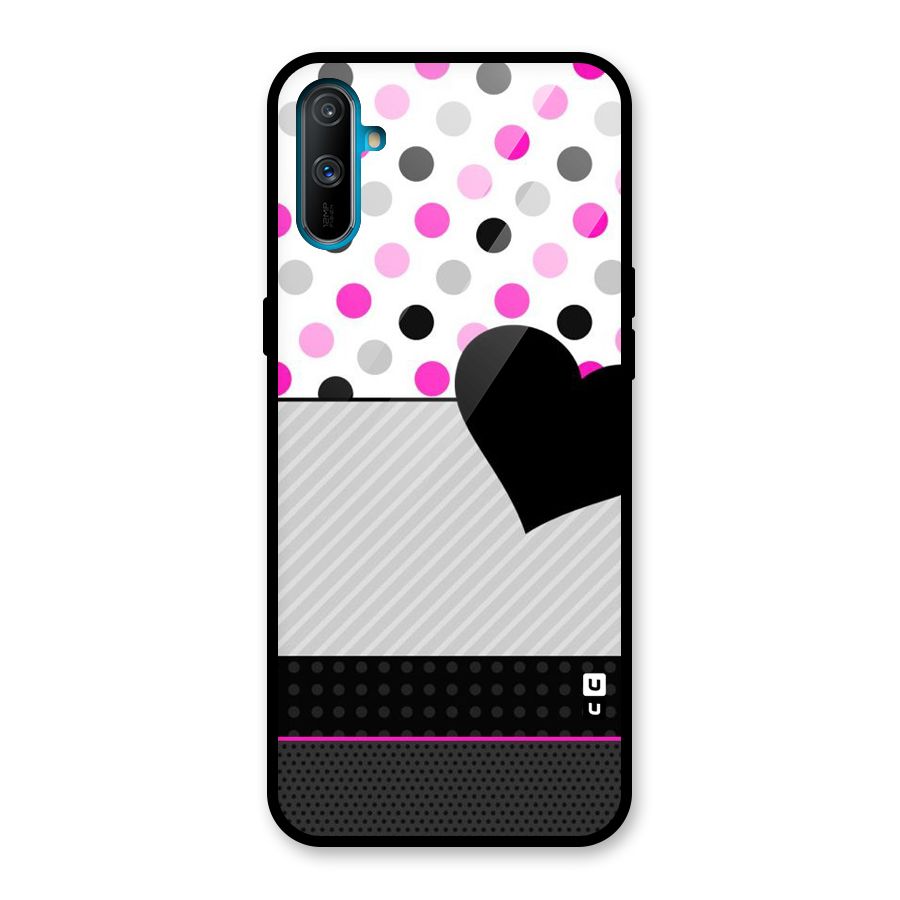 Heart Polka Stripes Glass Back Case for Realme C3