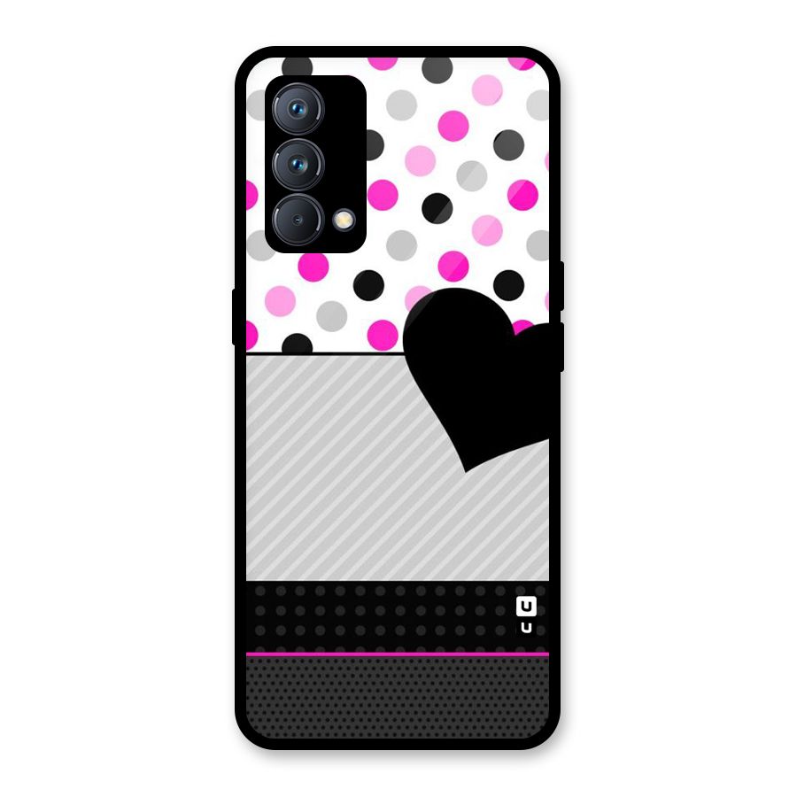 Heart Polka Stripes Glass Back Case for Realme GT Master Edition