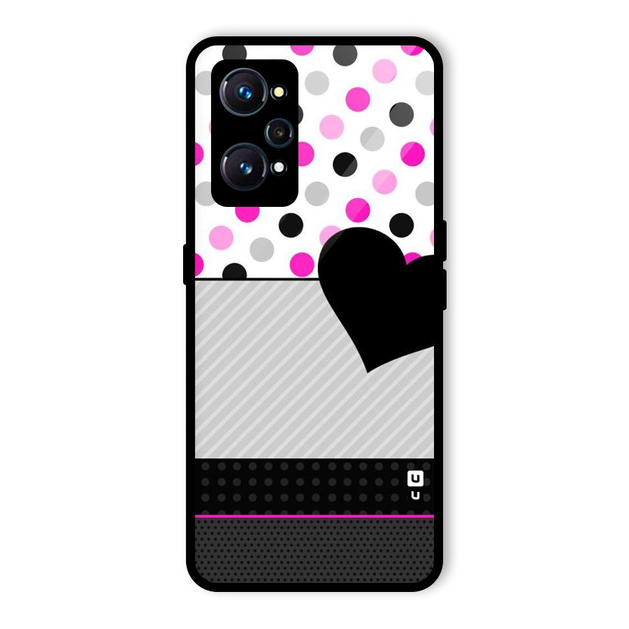 Heart Polka Stripes Glass Back Case for Realme GT Neo2