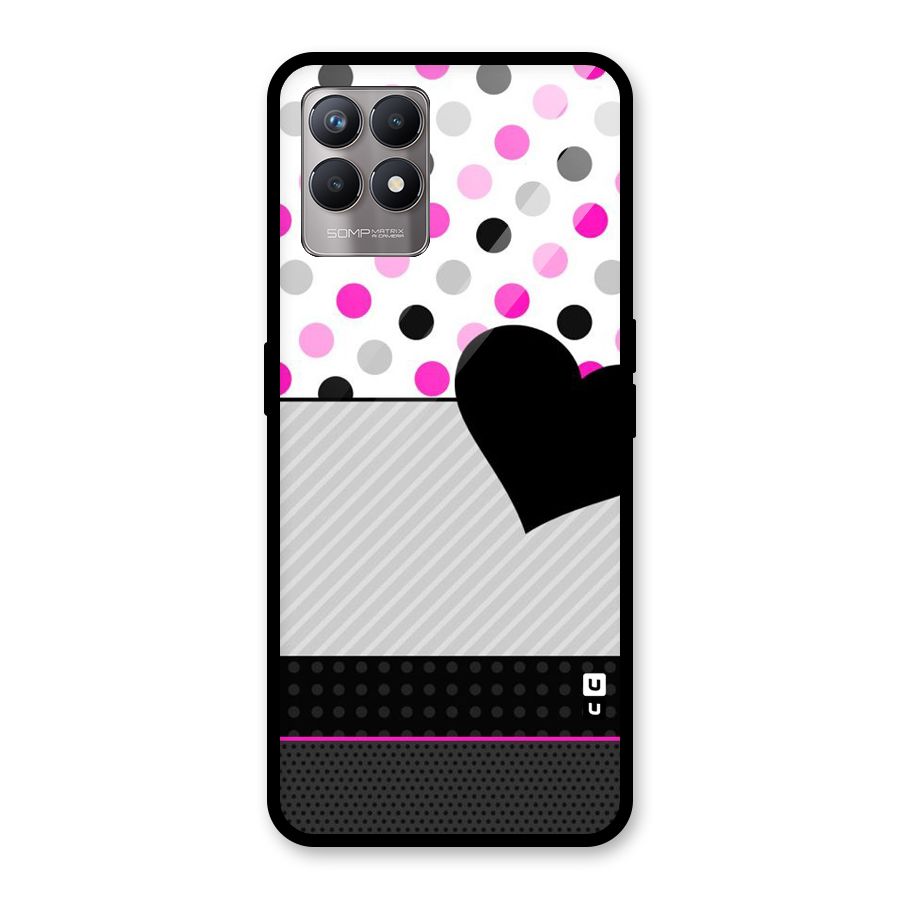 Heart Polka Stripes Glass Back Case for Realme Narzo 50