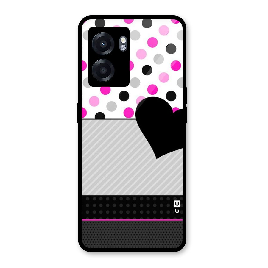 Heart Polka Stripes Glass Back Case for Realme Narzo 50 5G