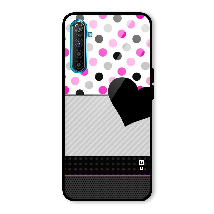 Heart Polka Stripes Glass Back Case for Realme X2