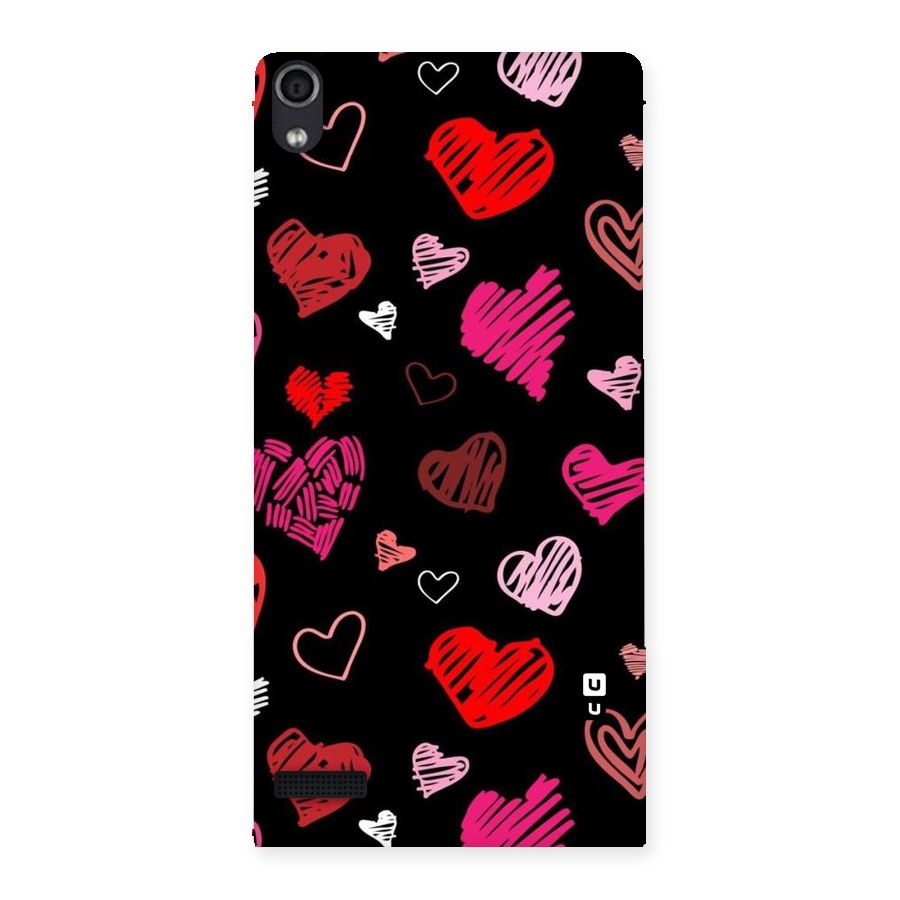 Hearts Art Pattern Back Case for Ascend P6
