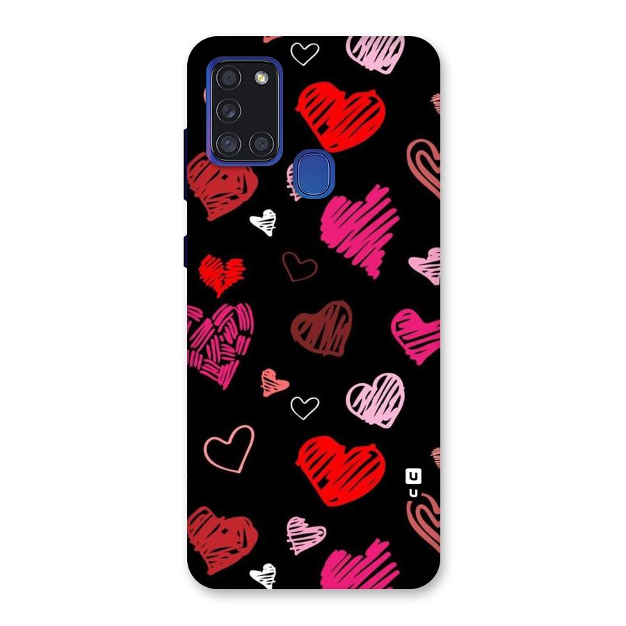 Hearts Art Pattern Back Case for Galaxy A21s