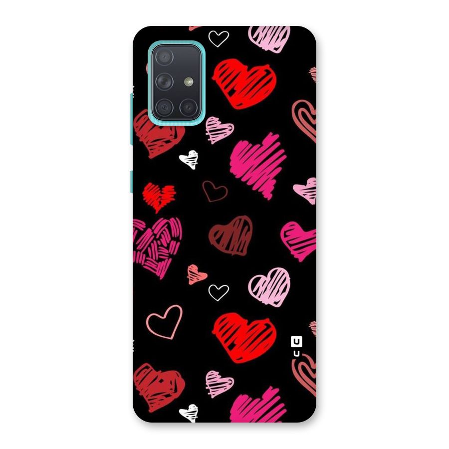 Hearts Art Pattern Back Case for Galaxy A71