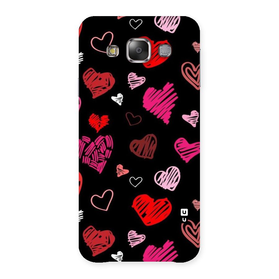 Hearts Art Pattern Back Case for Galaxy E7