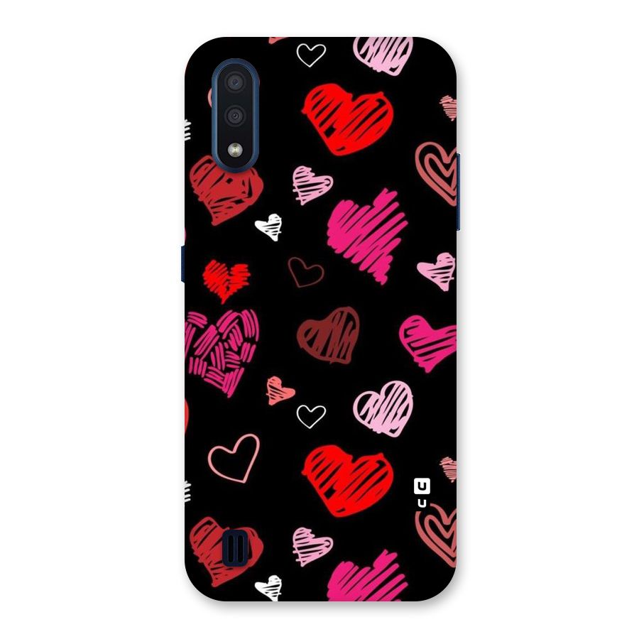 Hearts Art Pattern Back Case for Galaxy M01