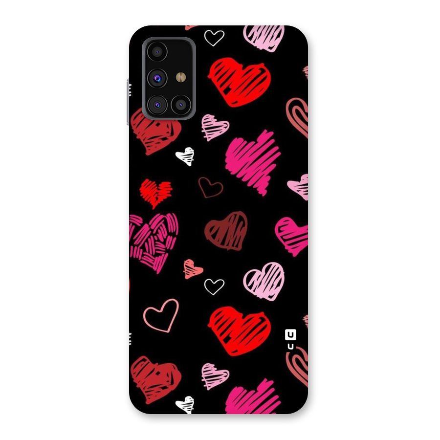 Hearts Art Pattern Back Case for Galaxy M31s