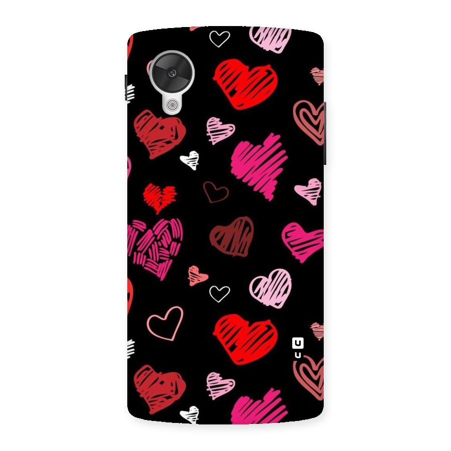Hearts Art Pattern Back Case for Google Nexsus 5