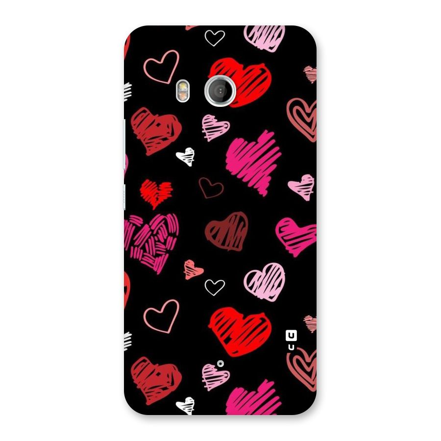 Hearts Art Pattern Back Case for HTC U11