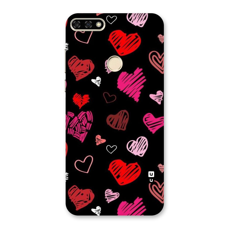 Hearts Art Pattern Back Case for Honor 7A