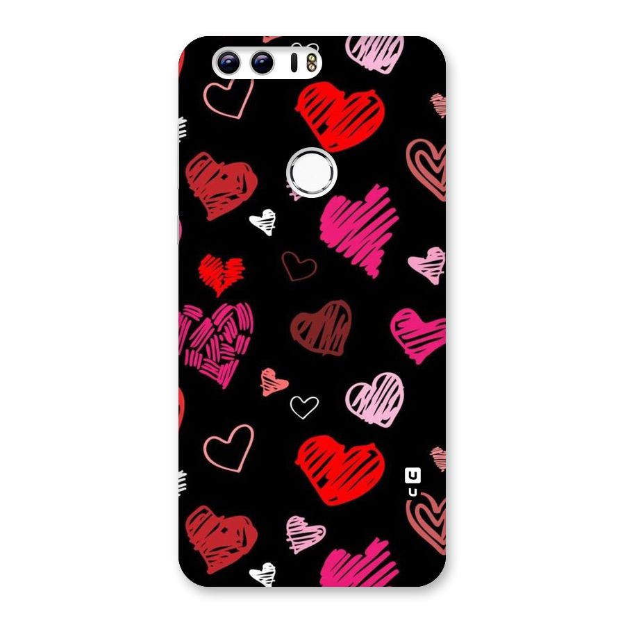 Hearts Art Pattern Back Case for Honor 8