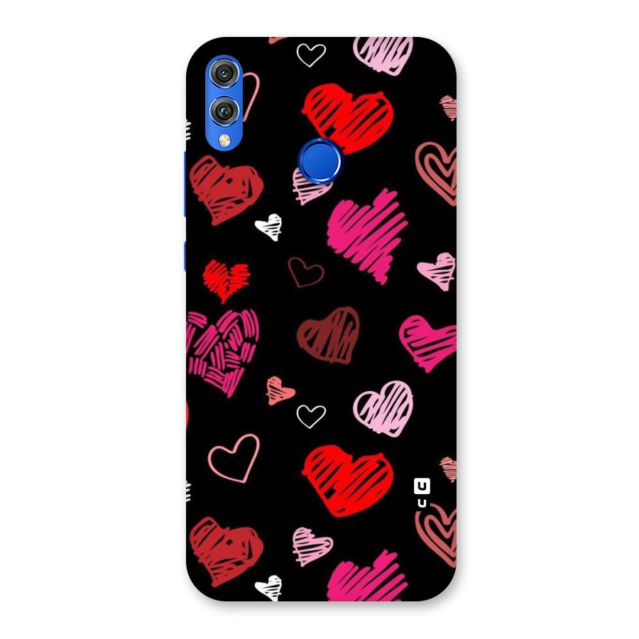 Hearts Art Pattern Back Case for Honor 8X