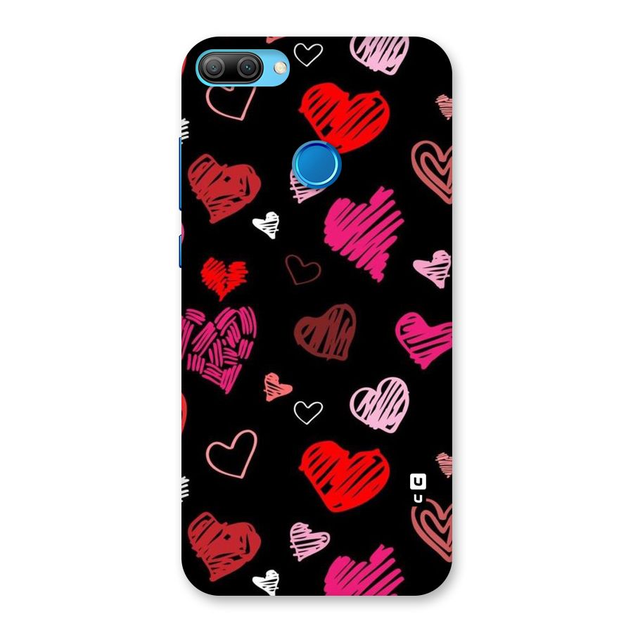 Hearts Art Pattern Back Case for Honor 9N