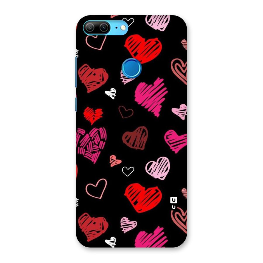 Hearts Art Pattern Back Case for Honor 9 Lite