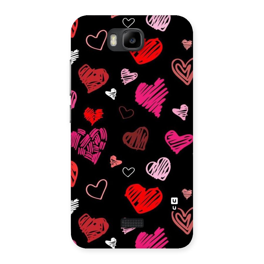 Hearts Art Pattern Back Case for Honor Bee