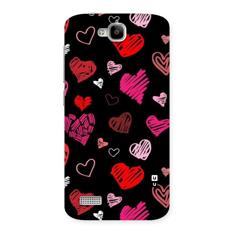 Hearts Art Pattern Back Case for Honor Holly