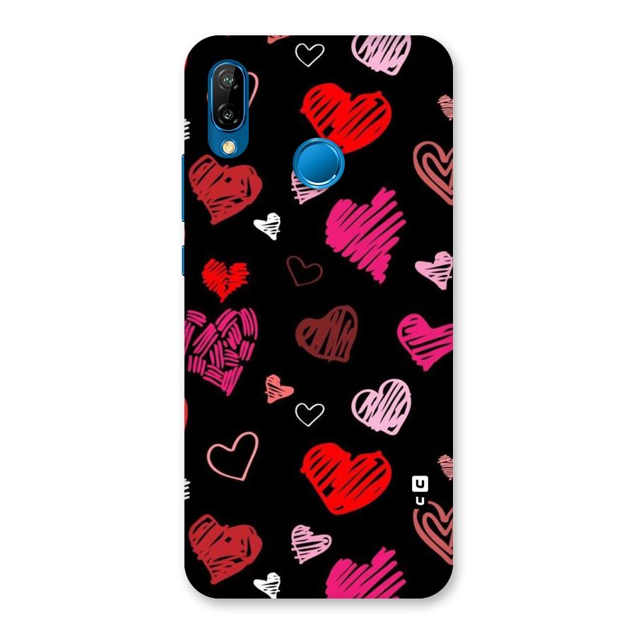 Hearts Art Pattern Back Case for Huawei P20 Lite