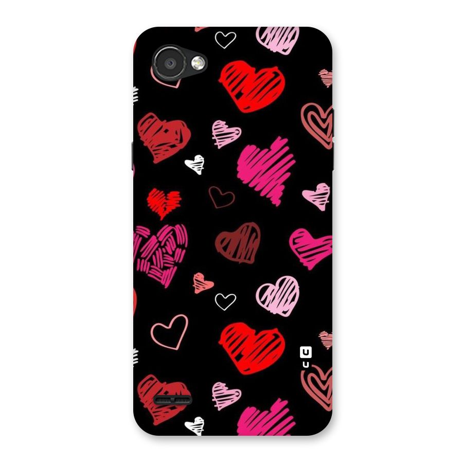 Hearts Art Pattern Back Case for LG Q6